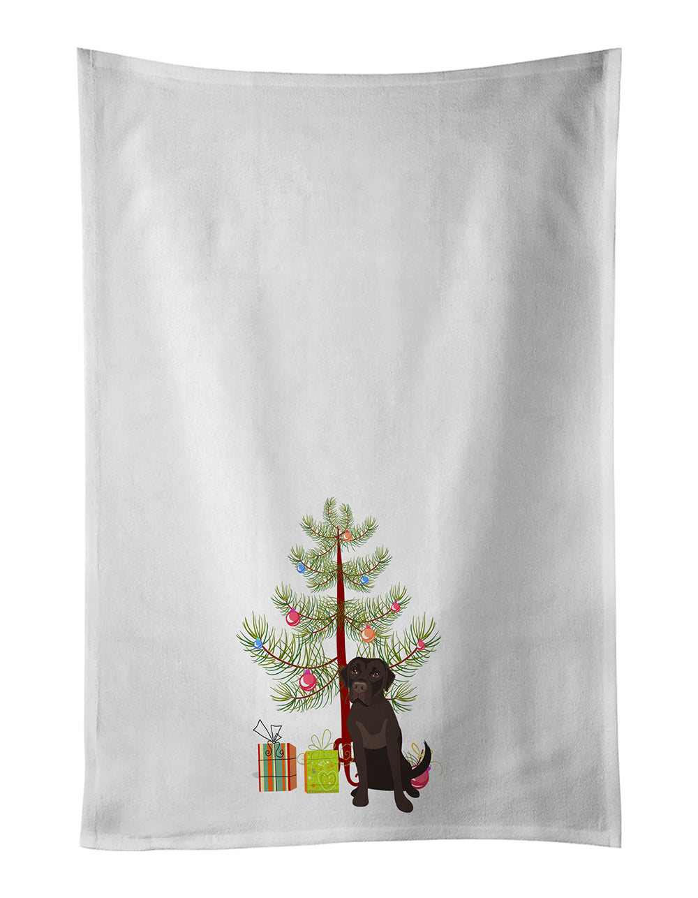 Buy this Labrador Retriever Chocolate #1 Christmas Kitchen Towel Set of 2