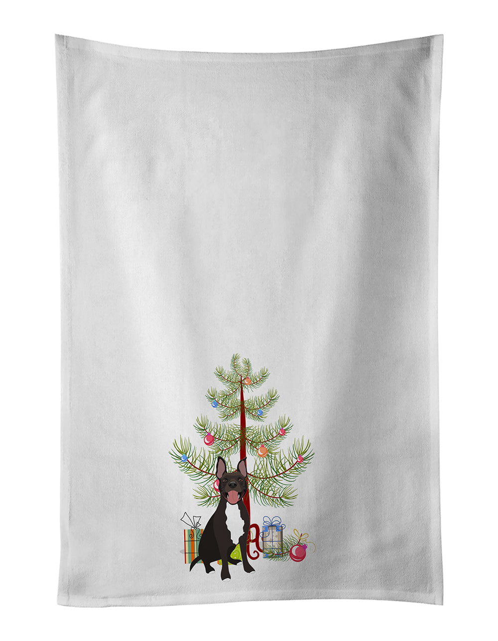 Buy this Pit Bull Black #4 Christmas Kitchen Towel Set of 2