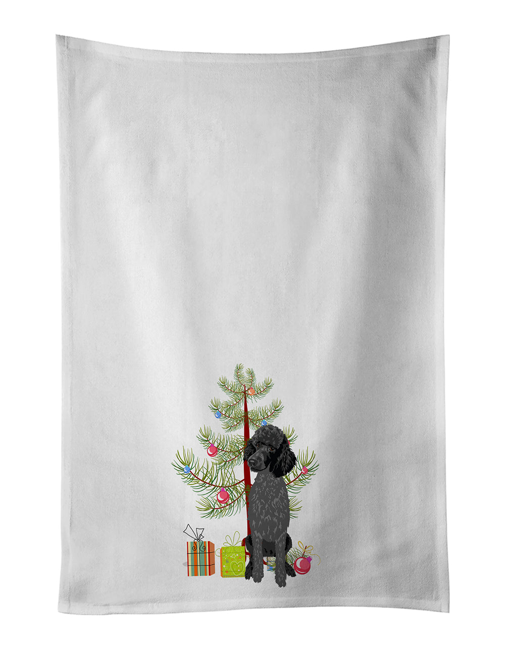 Buy this Poodle Standard Black Christmas Kitchen Towel Set of 2