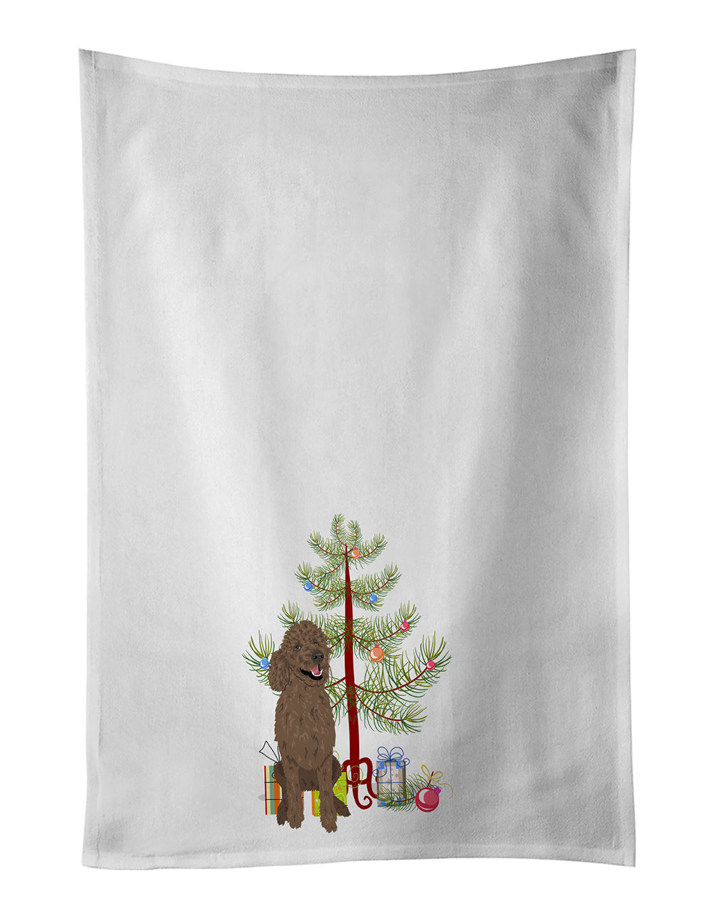 Buy this Poodle Standard Brown Christmas Kitchen Towel Set of 2