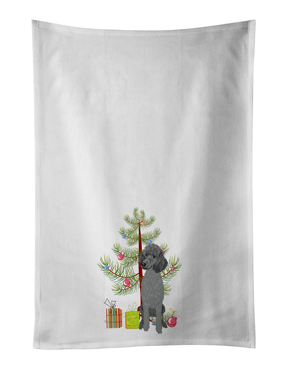 Buy this Poodle Standard Gray Christmas Kitchen Towel Set of 2