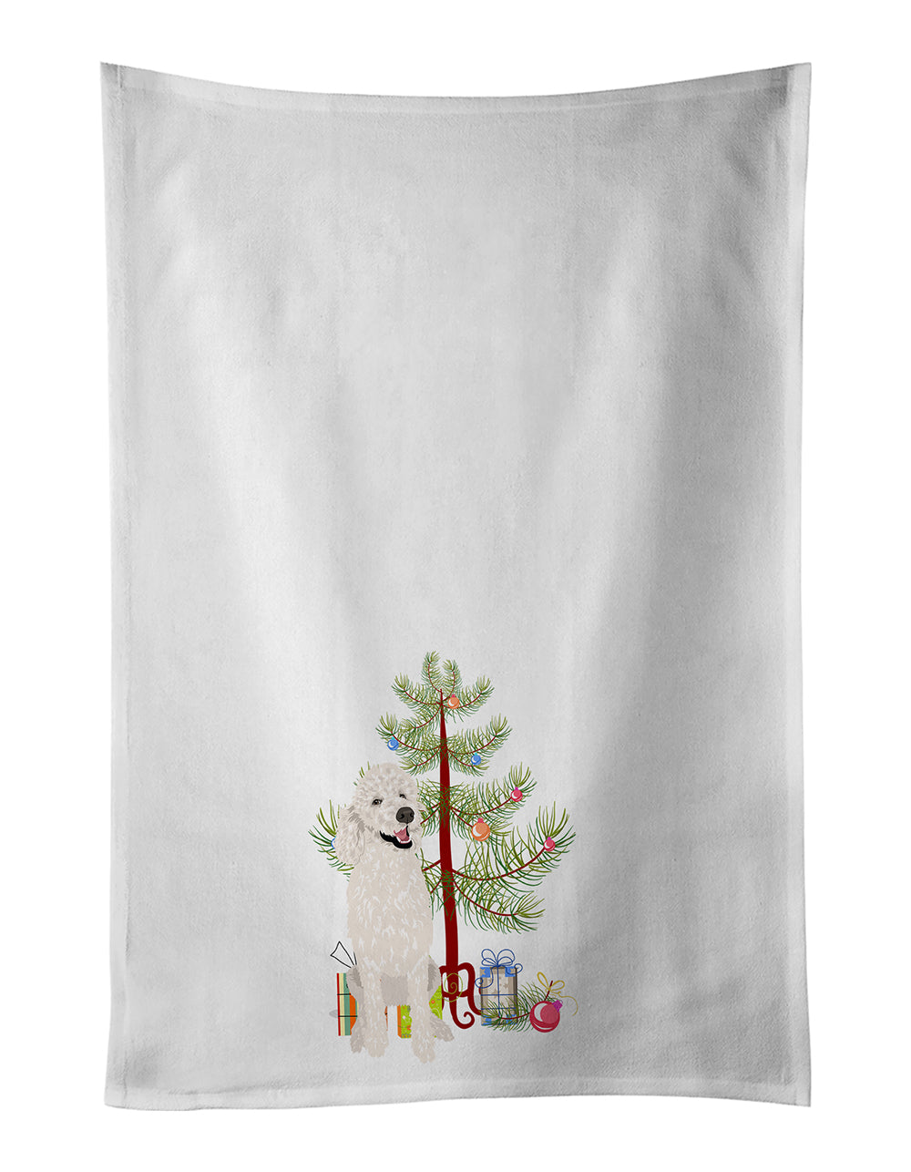 Buy this Poodle Standard White Christmas Kitchen Towel Set of 2