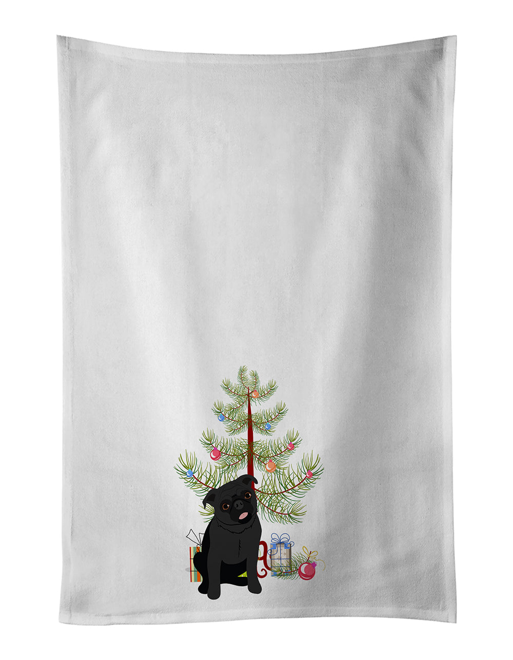 Buy this Pug Black #1 Christmas Kitchen Towel Set of 2