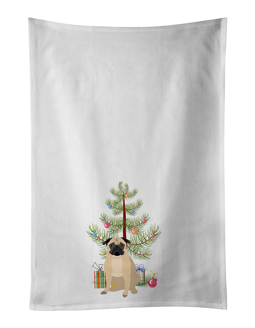 Buy this Pug Fawn #1 Christmas Kitchen Towel Set of 2