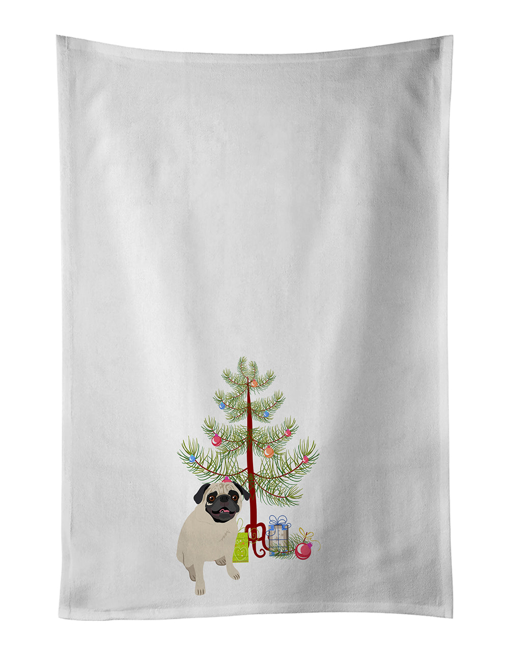 Buy this Pug Fawn #2 Christmas Kitchen Towel Set of 2