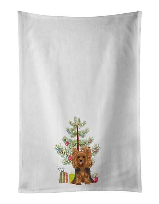 Buy this Yorkie Black and Gold #1 Christmas Kitchen Towel Set of 2