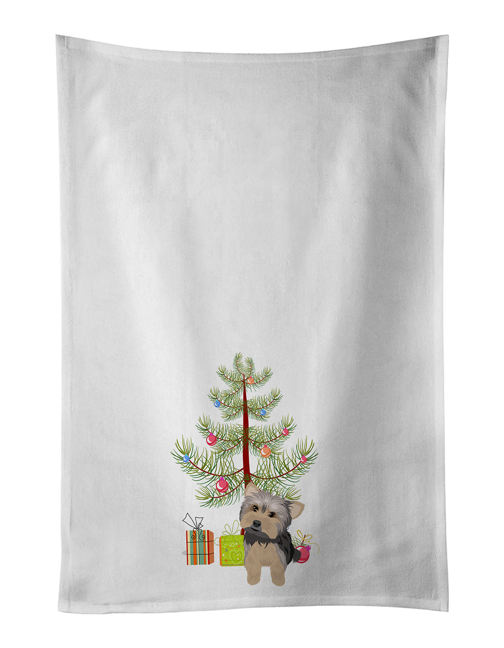 Buy this Yorkie Blue and Tan #2 Christmas Kitchen Towel Set of 2