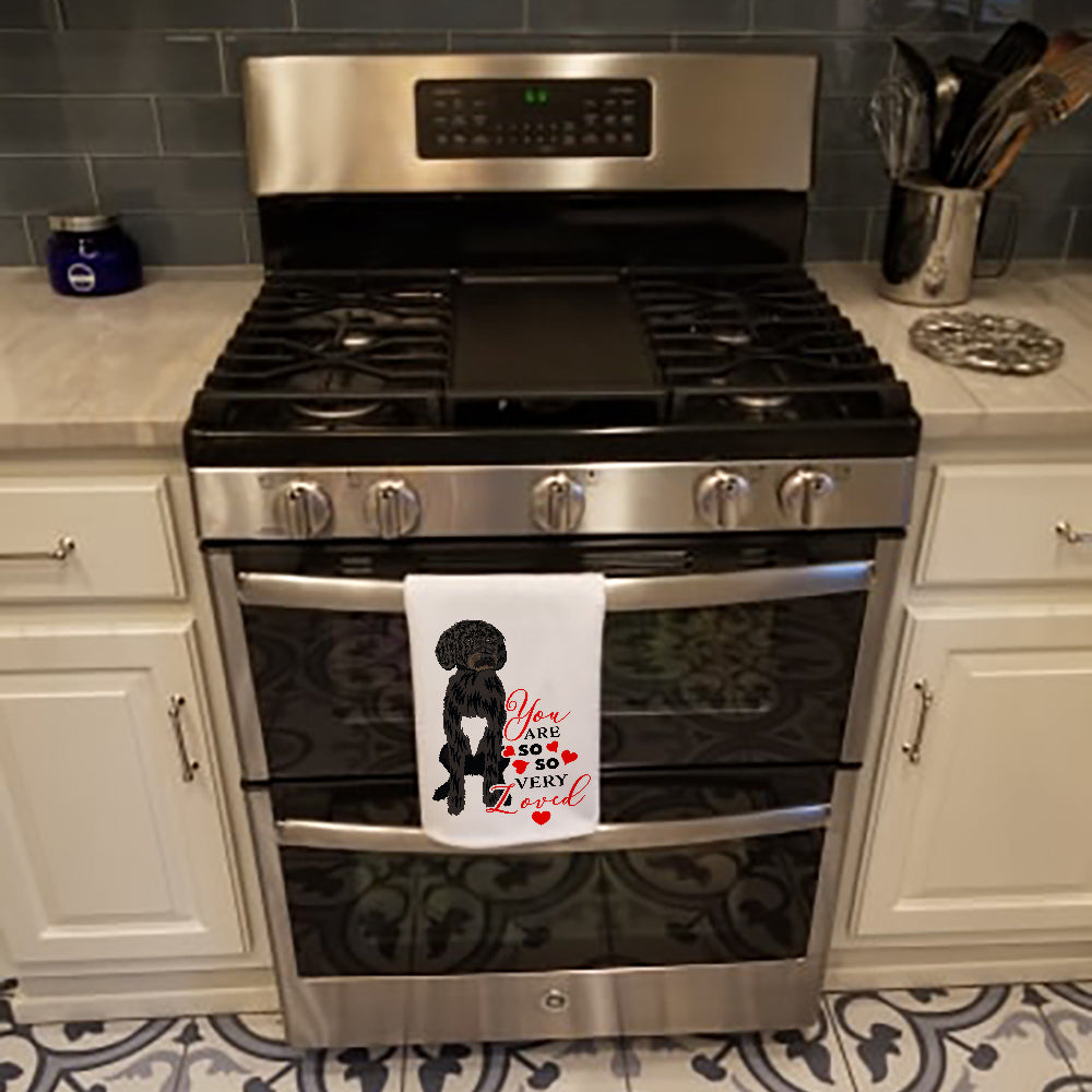 Doodle Black and White #2 so Loved Kitchen Towel Set of 2