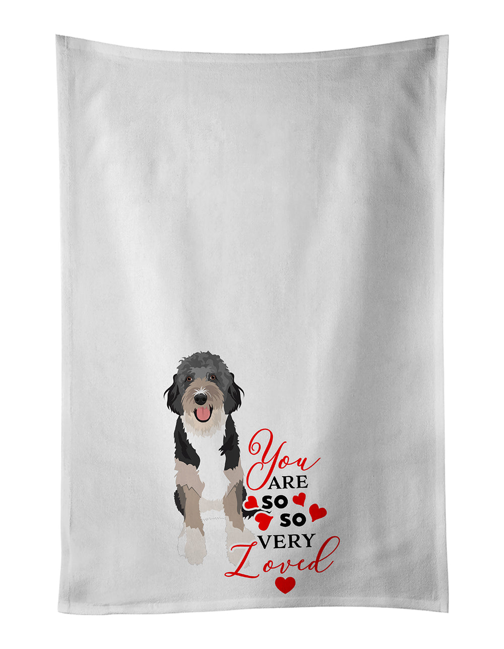 Buy this Doodle Black Tricolor #1 so Loved Kitchen Towel Set of 2