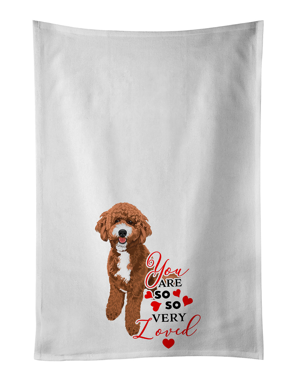Buy this Doodle Red and White so Loved Kitchen Towel Set of 2