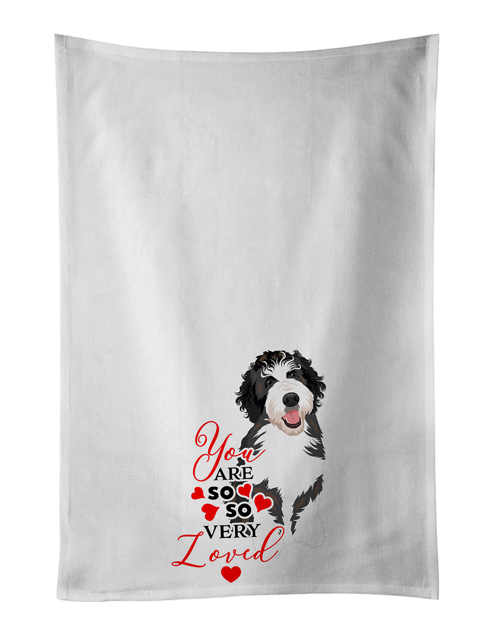 Buy this Doodle Silver and White #1 so Loved Kitchen Towel Set of 2