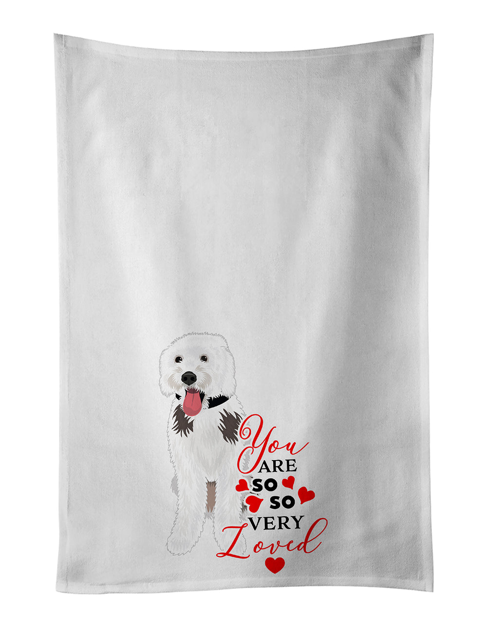 Buy this Doodle Silver and White #2 so Loved Kitchen Towel Set of 2