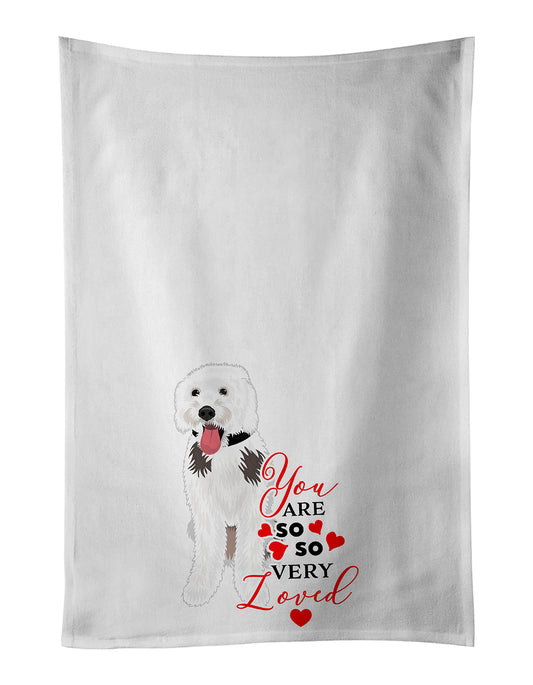Buy this Doodle Silver and White #2 so Loved Kitchen Towel Set of 2