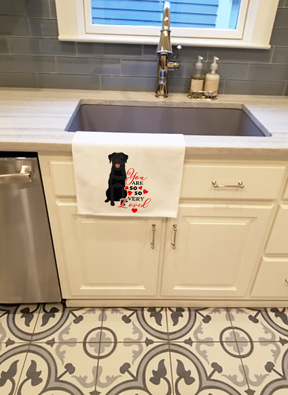 Labrador Retriever Black #1 so Loved Kitchen Towel Set of 2