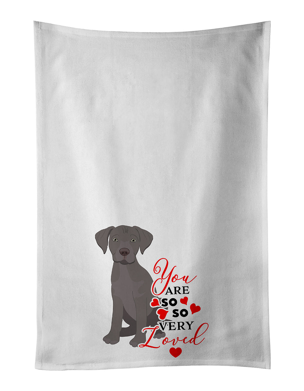 Buy this Labrador Retriever Gray Puppy so Loved Kitchen Towel Set of 2