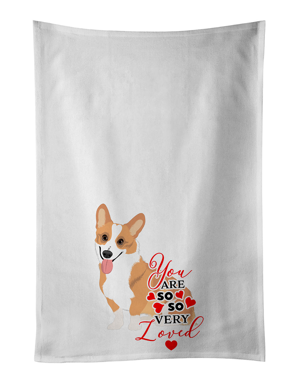 Buy this Pembroke Corgi Red and White so Loved Kitchen Towel Set of 2