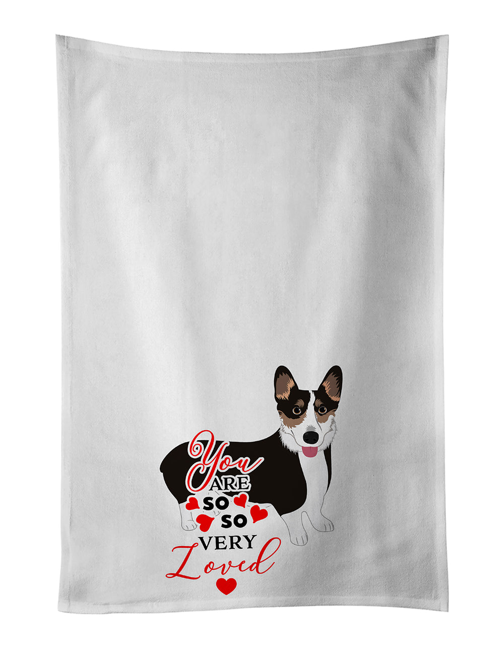 Buy this Pembroke Welsh Corgi Tricolor Black-Headed #2 so Loved Kitchen Towel Set of 2