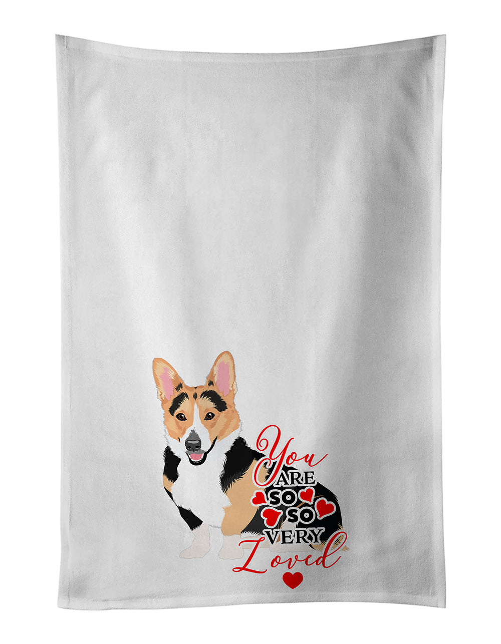 Buy this Pembroke Welsh Corgi Tricolor Red-Headed so Loved Kitchen Towel Set of 2