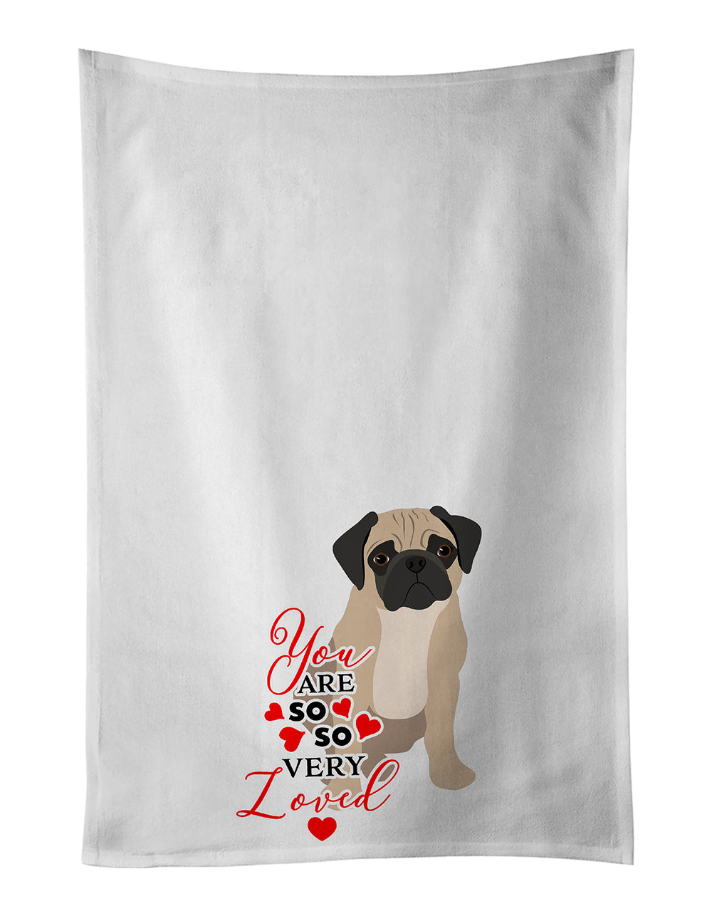 Buy this Pug Fawn #3 so Loved Kitchen Towel Set of 2