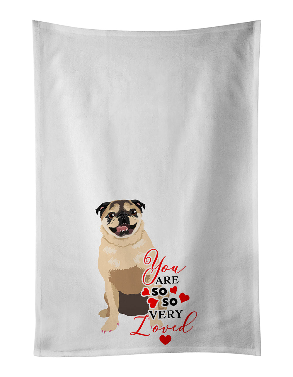 Buy this Pug Fawn #5 so Loved Kitchen Towel Set of 2