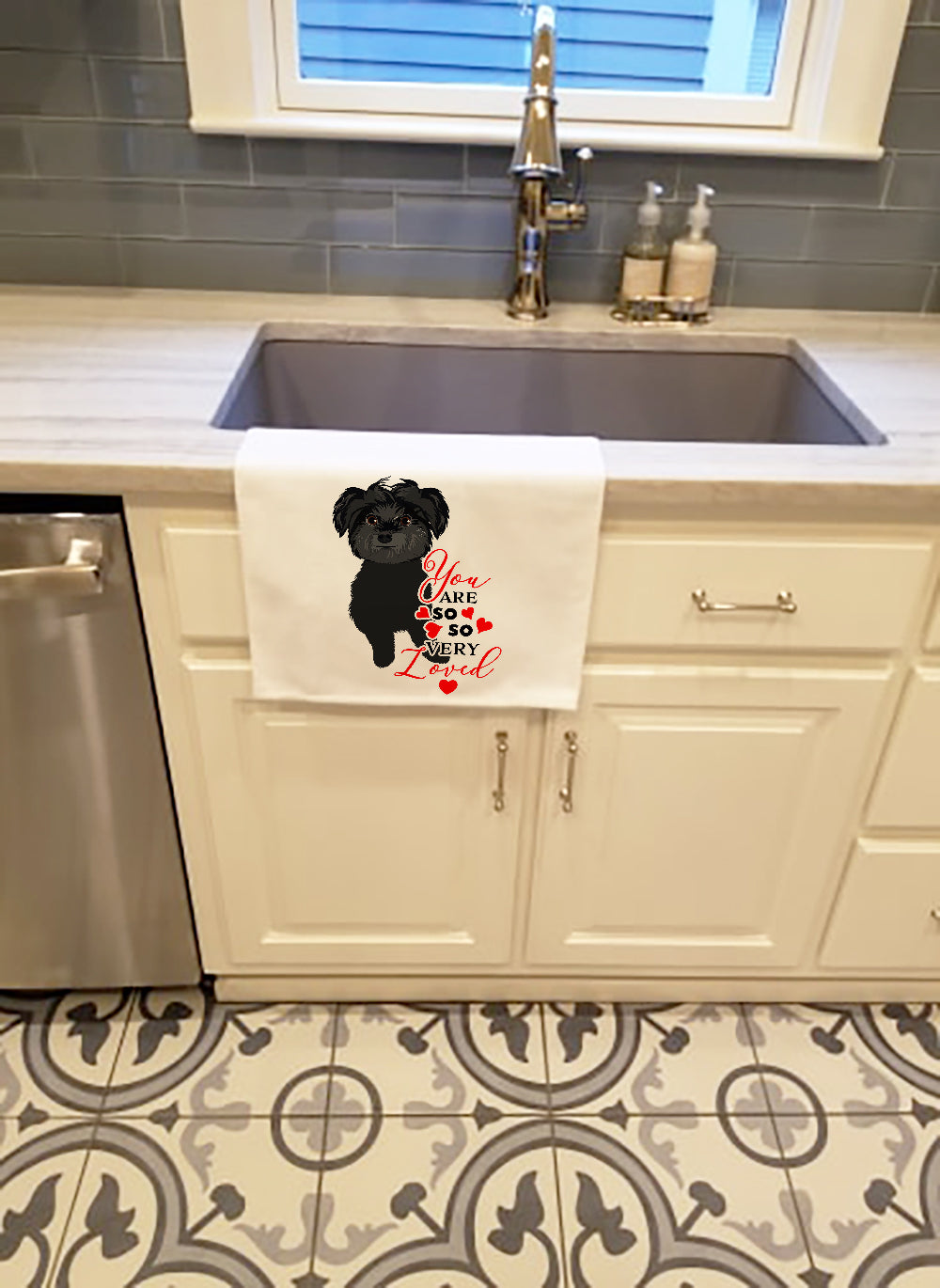 Shih-Tzu Black so Loved Kitchen Towel Set of 2