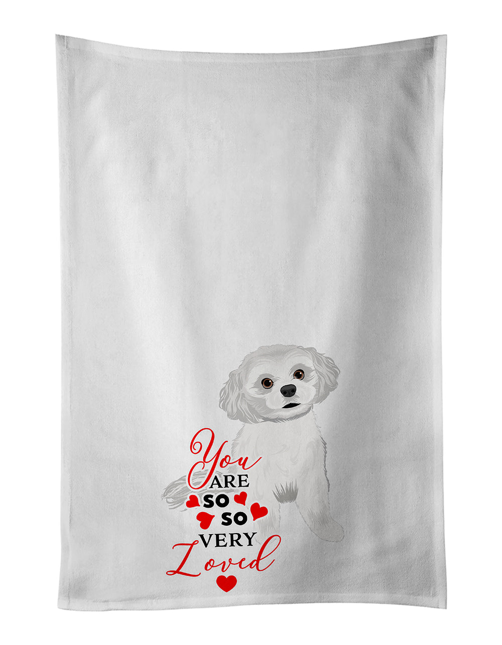 Buy this Shih-Tzu Silver and White #1 so Loved Kitchen Towel Set of 2