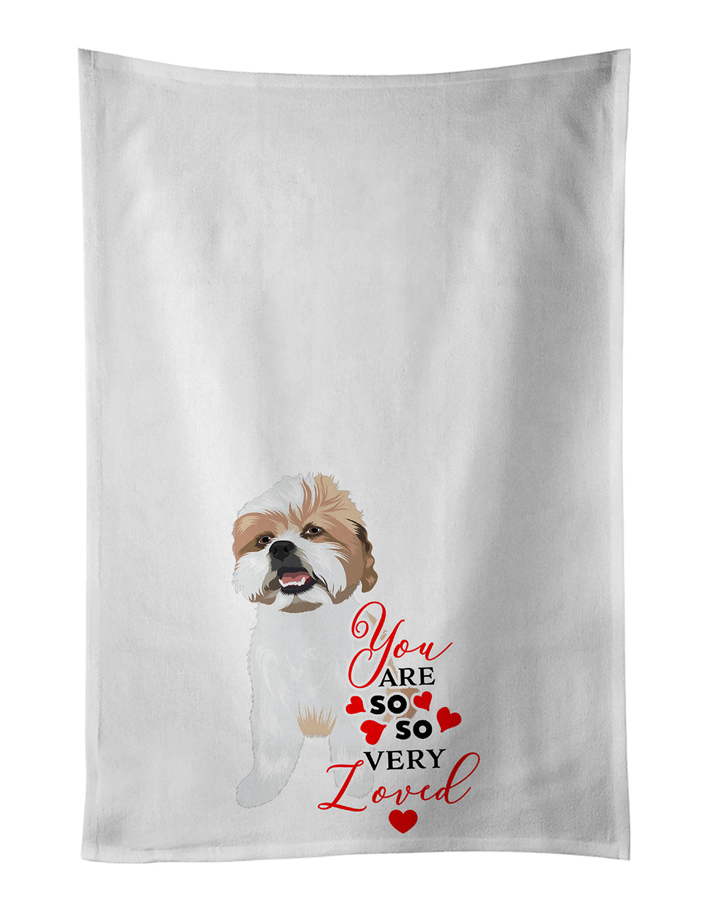 Buy this Shih-Tzu Silver Gold and White #2 so Loved Kitchen Towel Set of 2