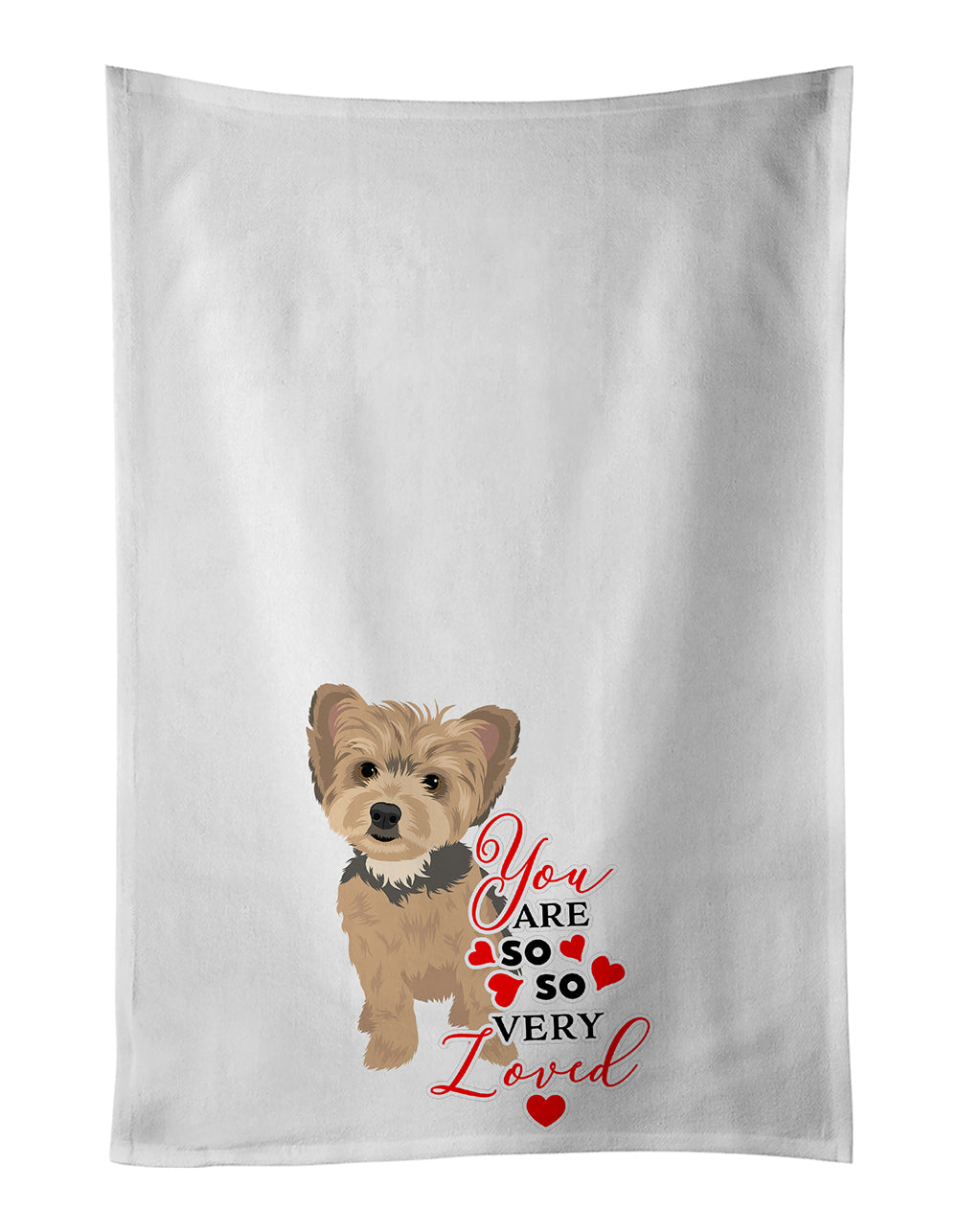 Buy this Yorkie Blue and Tan Puppy so Loved Kitchen Towel Set of 2