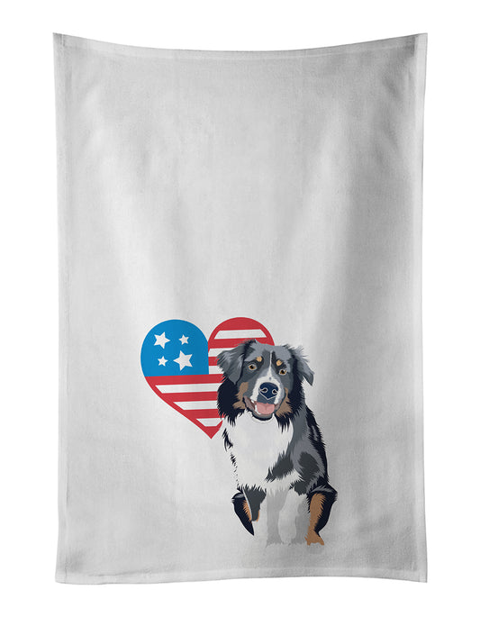 Buy this Australian Shepherd Black Tricolor #1 Patriotic Kitchen Towel Set of 2