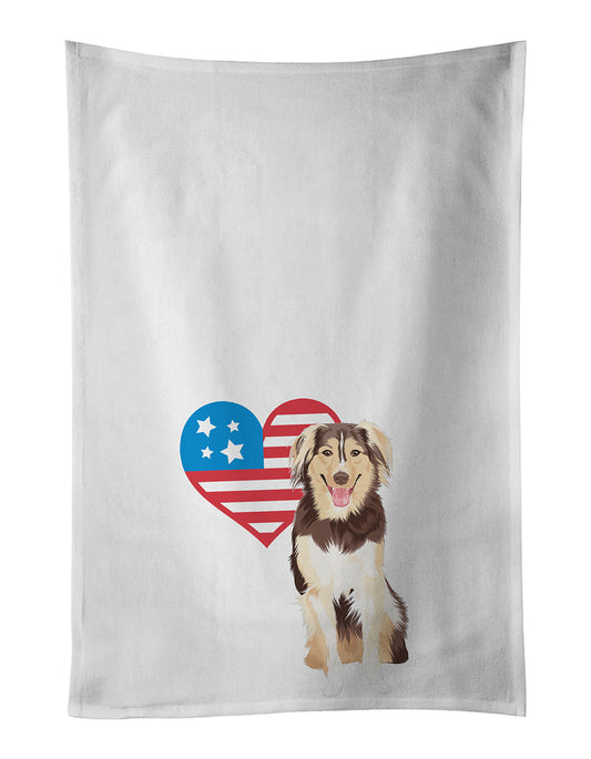 Buy this Australian Shepherd Red Tricolor #3 Patriotic Kitchen Towel Set of 2