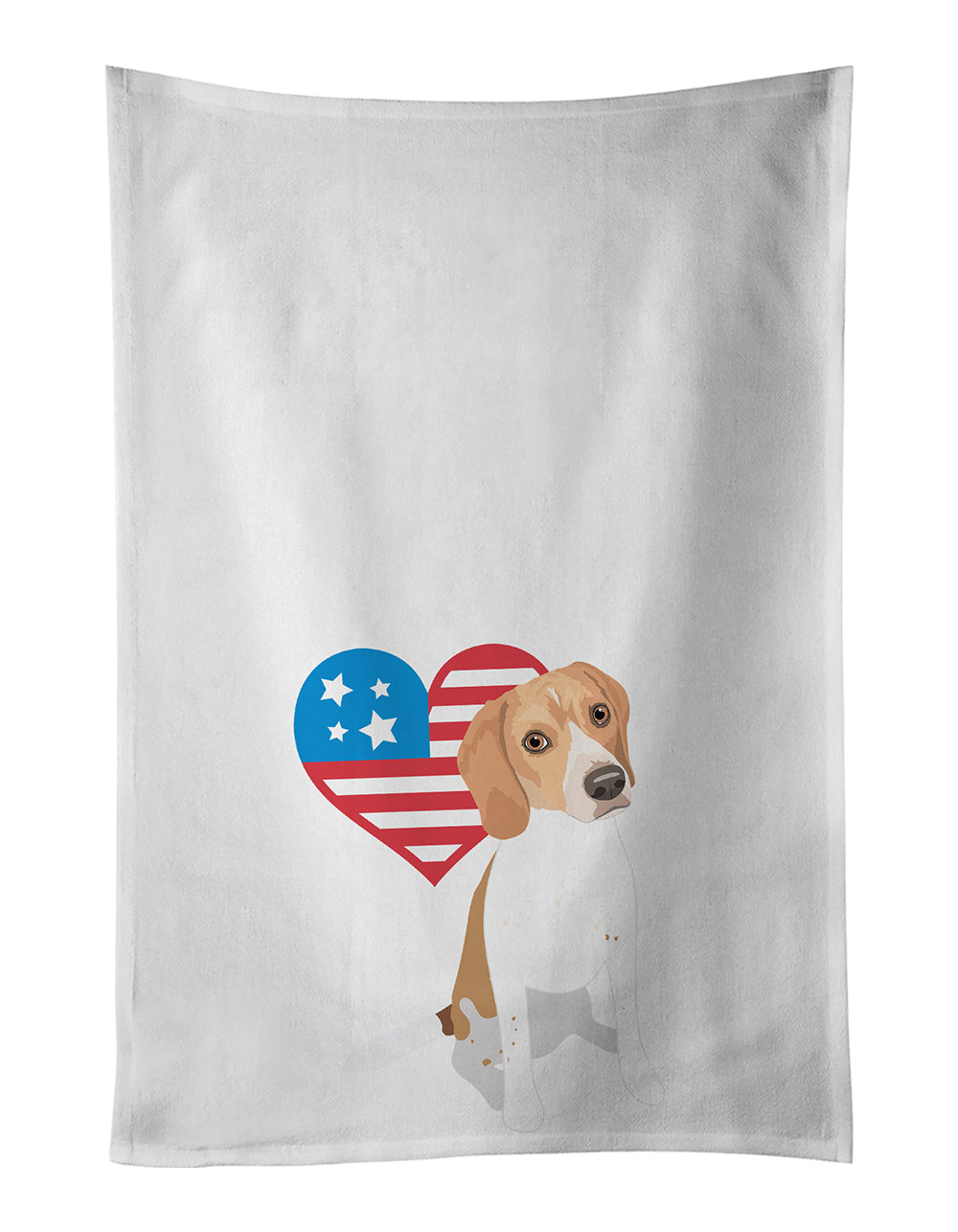 Buy this Beagle Red and White Red Ticked #3 Patriotic Kitchen Towel Set of 2