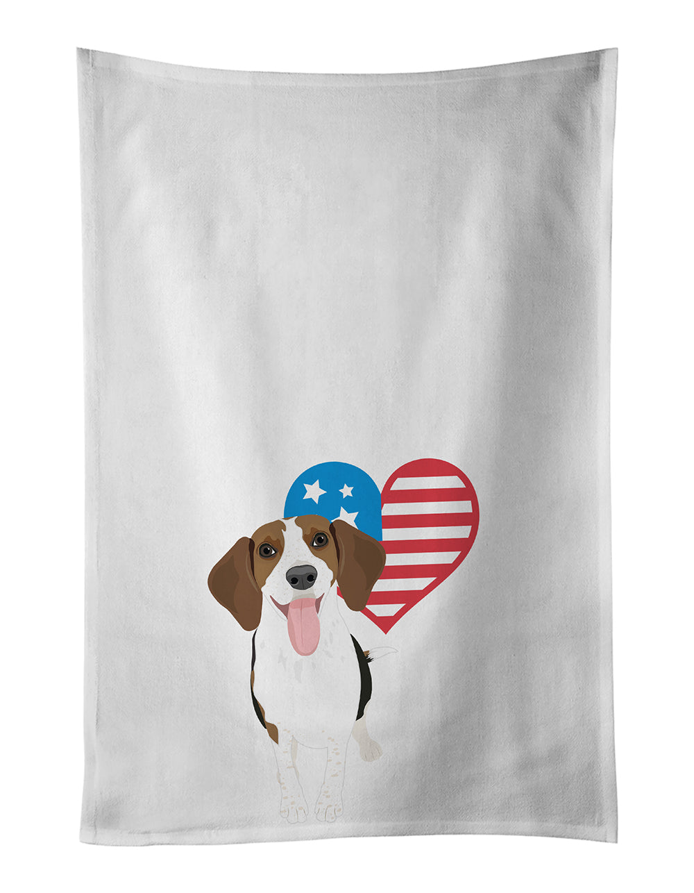 Buy this Beagle Tricolor Red Ticked #3 Patriotic Kitchen Towel Set of 2