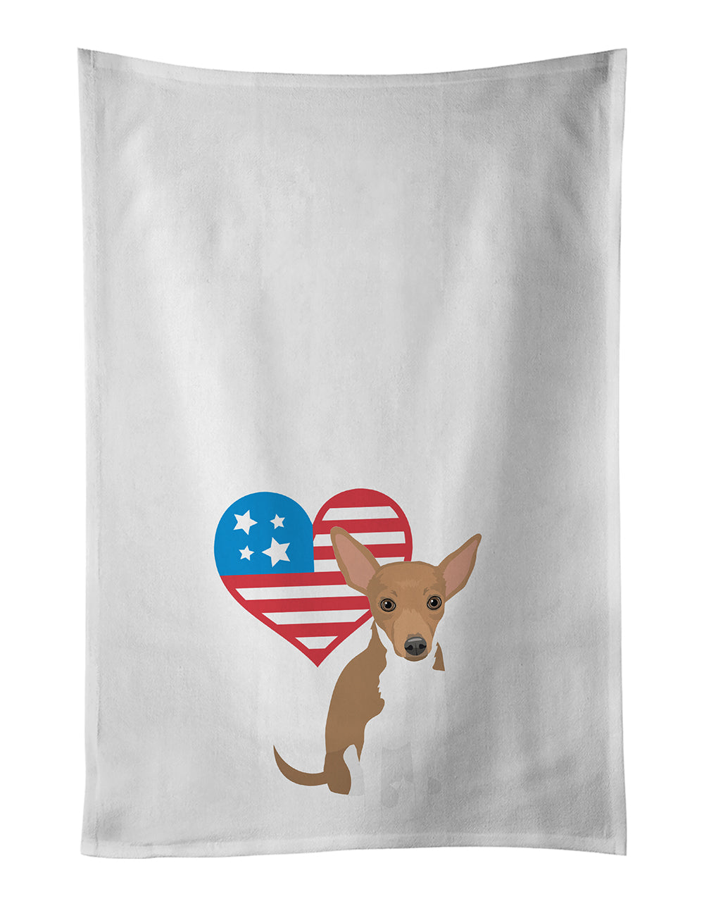 Buy this Chihuahua Chocolate and White #1 Patriotic Kitchen Towel Set of 2