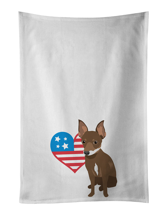 Buy this Chihuahua Chocolate and White #2 Patriotic Kitchen Towel Set of 2