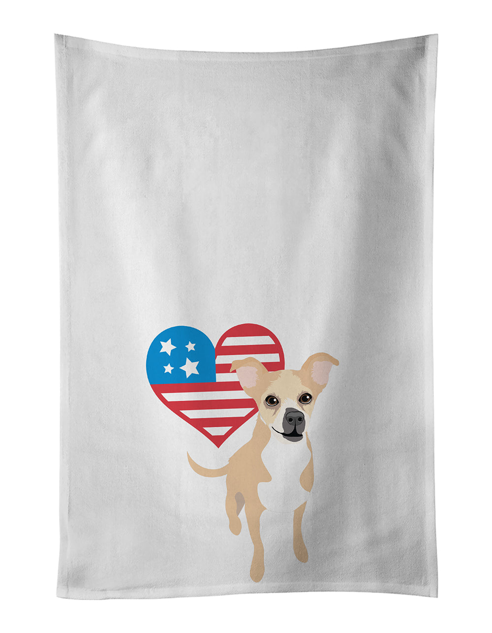 Buy this Chihuahua Gold and White Patriotic Kitchen Towel Set of 2