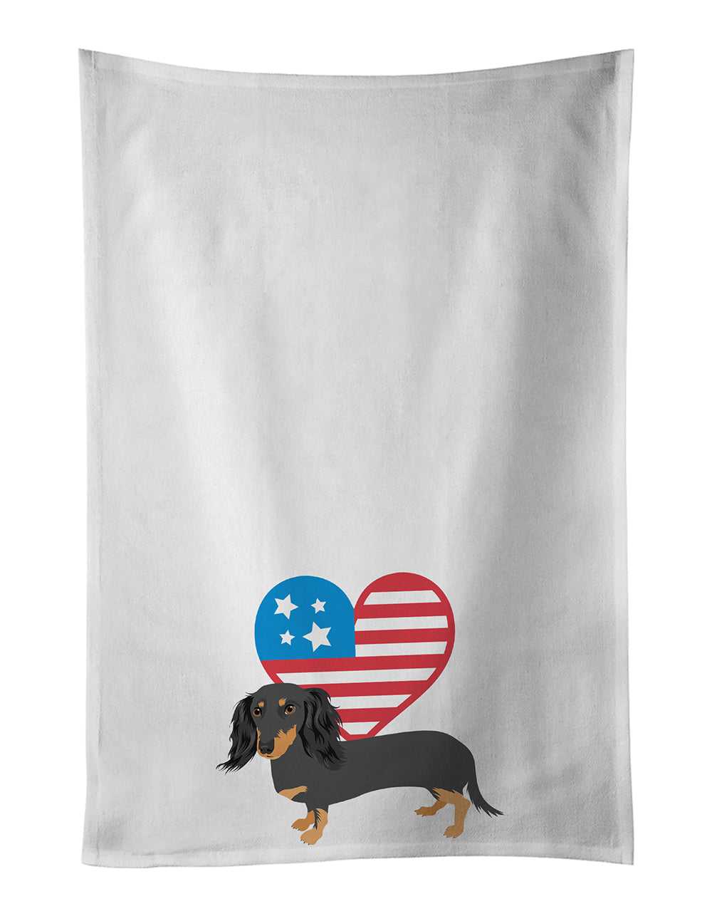 Buy this Dachshund Black and Tan #2 Patriotic Kitchen Towel Set of 2