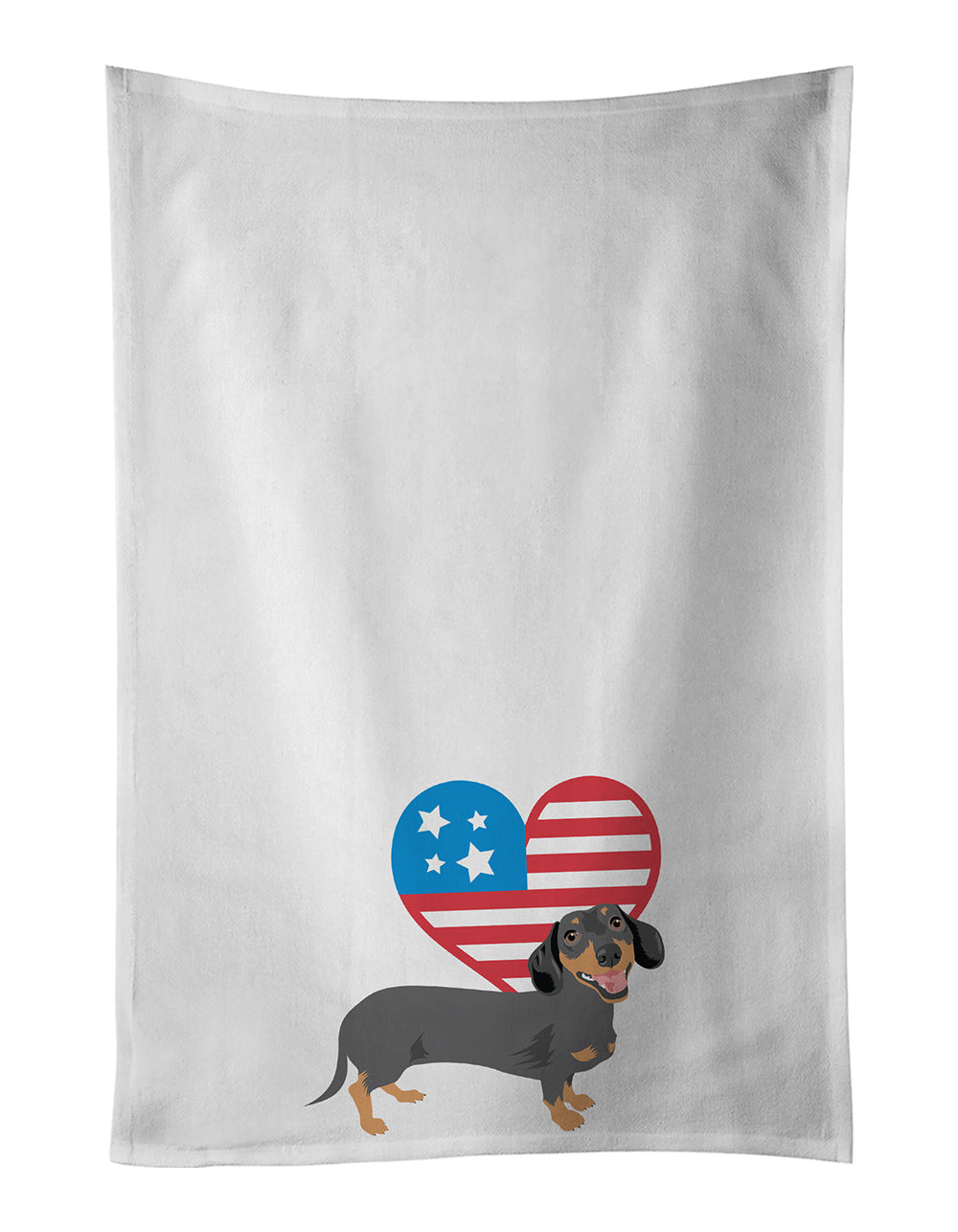 Buy this Dachshund Black and Tan #3 Patriotic Kitchen Towel Set of 2