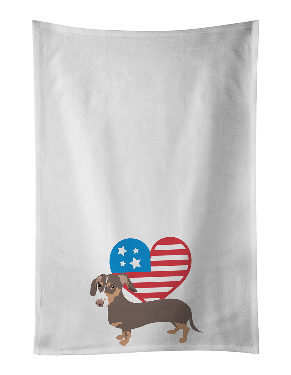 Buy this Dachshund Chocolate and Tan Patriotic Kitchen Towel Set of 2