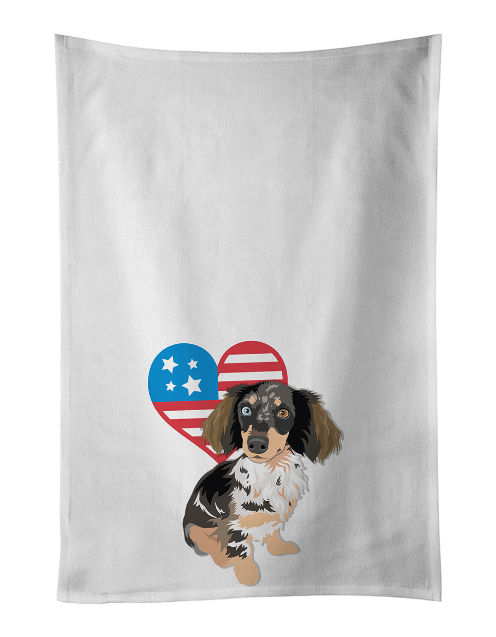 Buy this Dachshund Dapple #1 Patriotic Kitchen Towel Set of 2