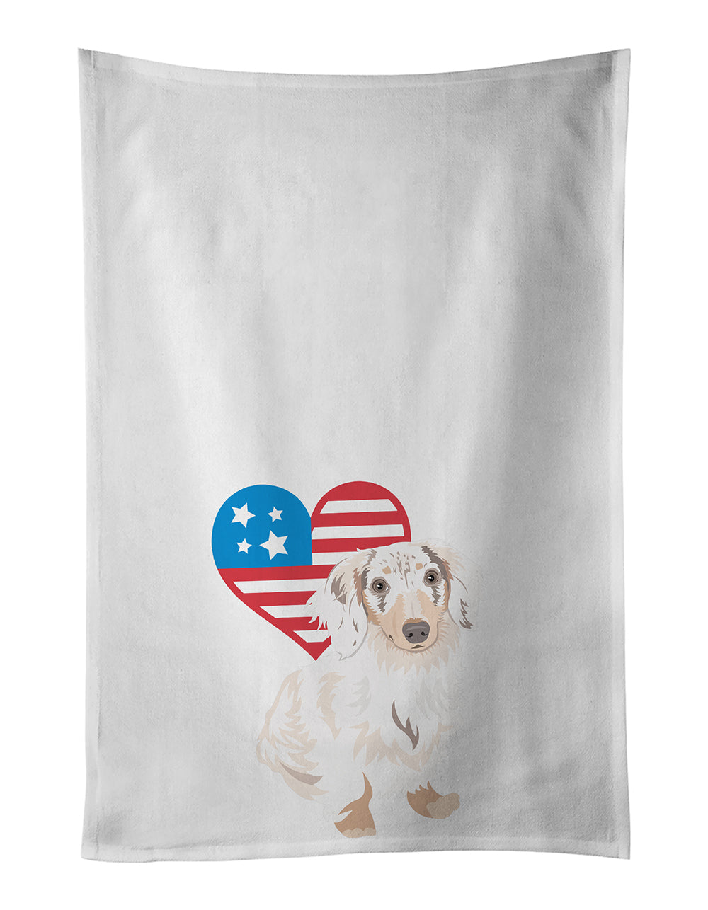 Buy this Dachshund Dapple #2 Patriotic Kitchen Towel Set of 2