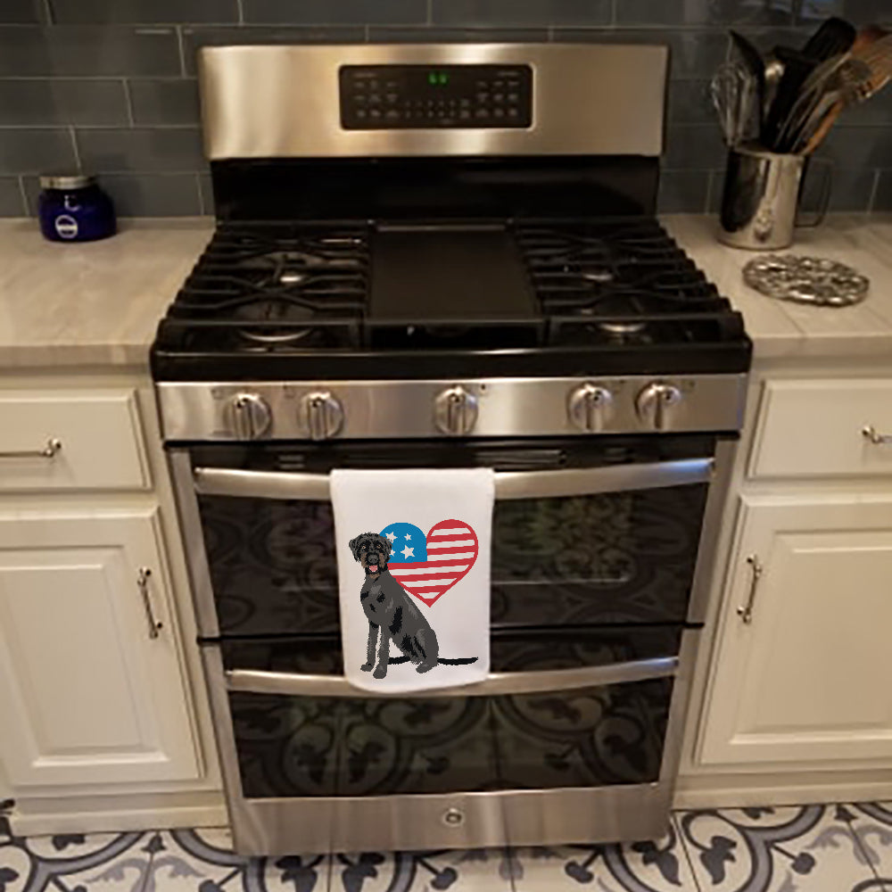 Doodle Black and Tan Patriotic Kitchen Towel Set of 2