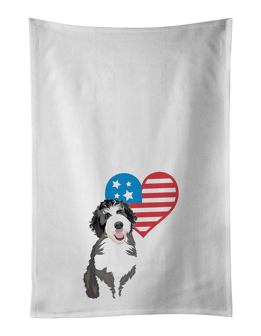 Buy this Doodle Silver and White #1 Patriotic Kitchen Towel Set of 2