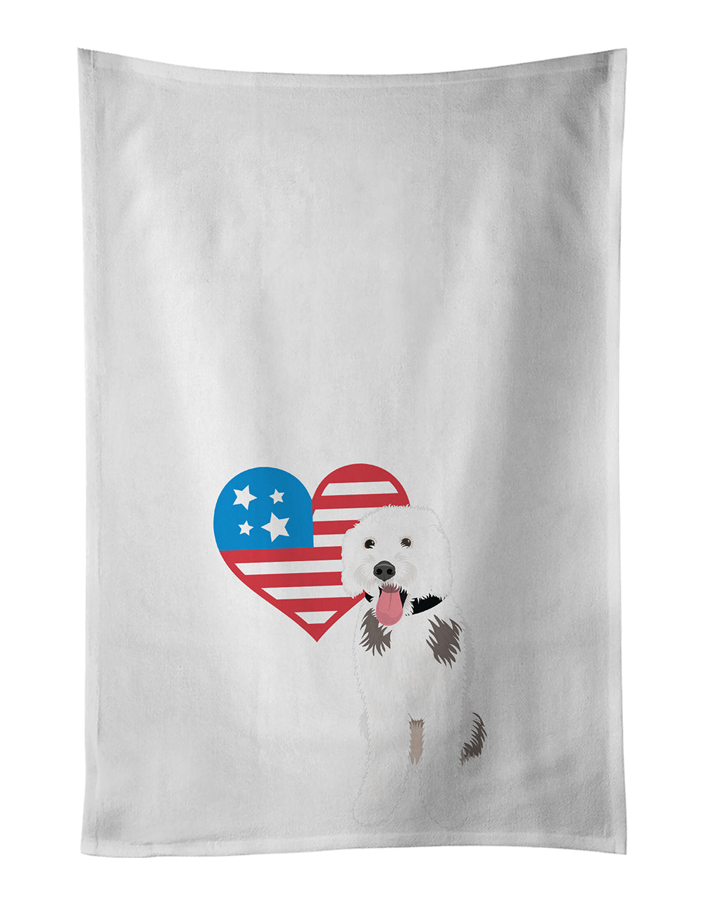 Buy this Doodle Silver and White #2 Patriotic Kitchen Towel Set of 2