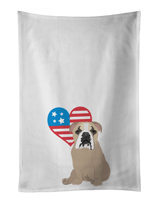 Buy this English Bulldog Lilac Tricolor Patriotic Kitchen Towel Set of 2