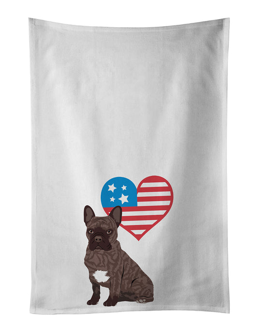 Buy this French Bulldog Brindle #1 Patriotic Kitchen Towel Set of 2