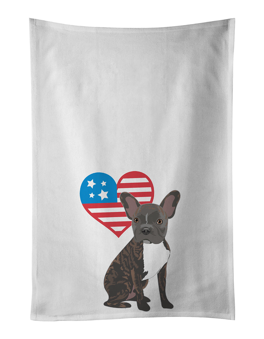 Buy this French Bulldog Brindle #2 Patriotic Kitchen Towel Set of 2