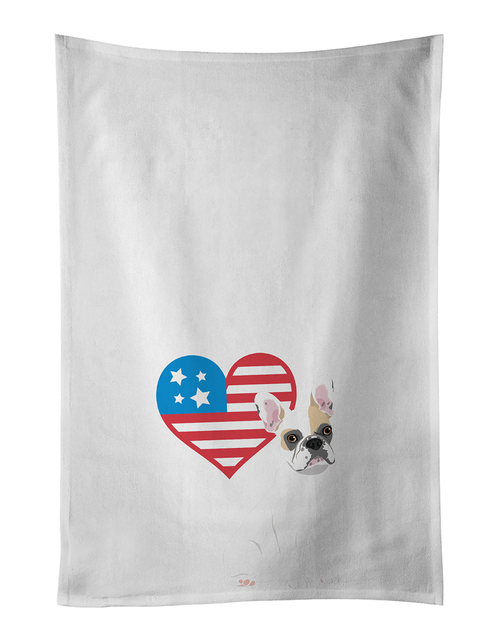 Buy this French Bulldog White #1 Patriotic Kitchen Towel Set of 2