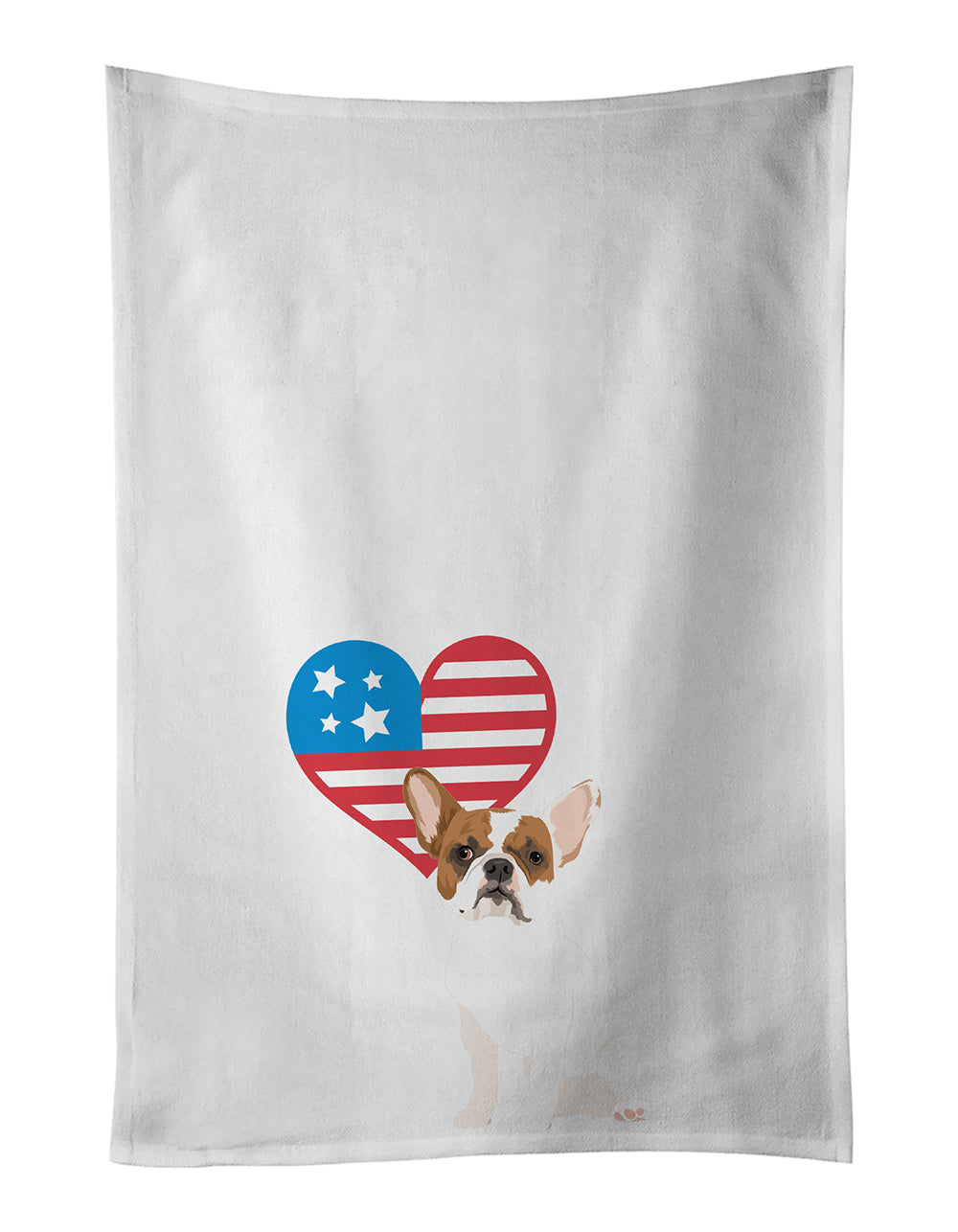 Buy this French Bulldog White #2 Patriotic Kitchen Towel Set of 2