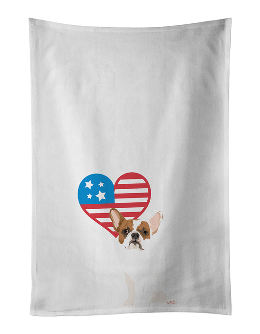 Buy this French Bulldog White #2 Patriotic Kitchen Towel Set of 2