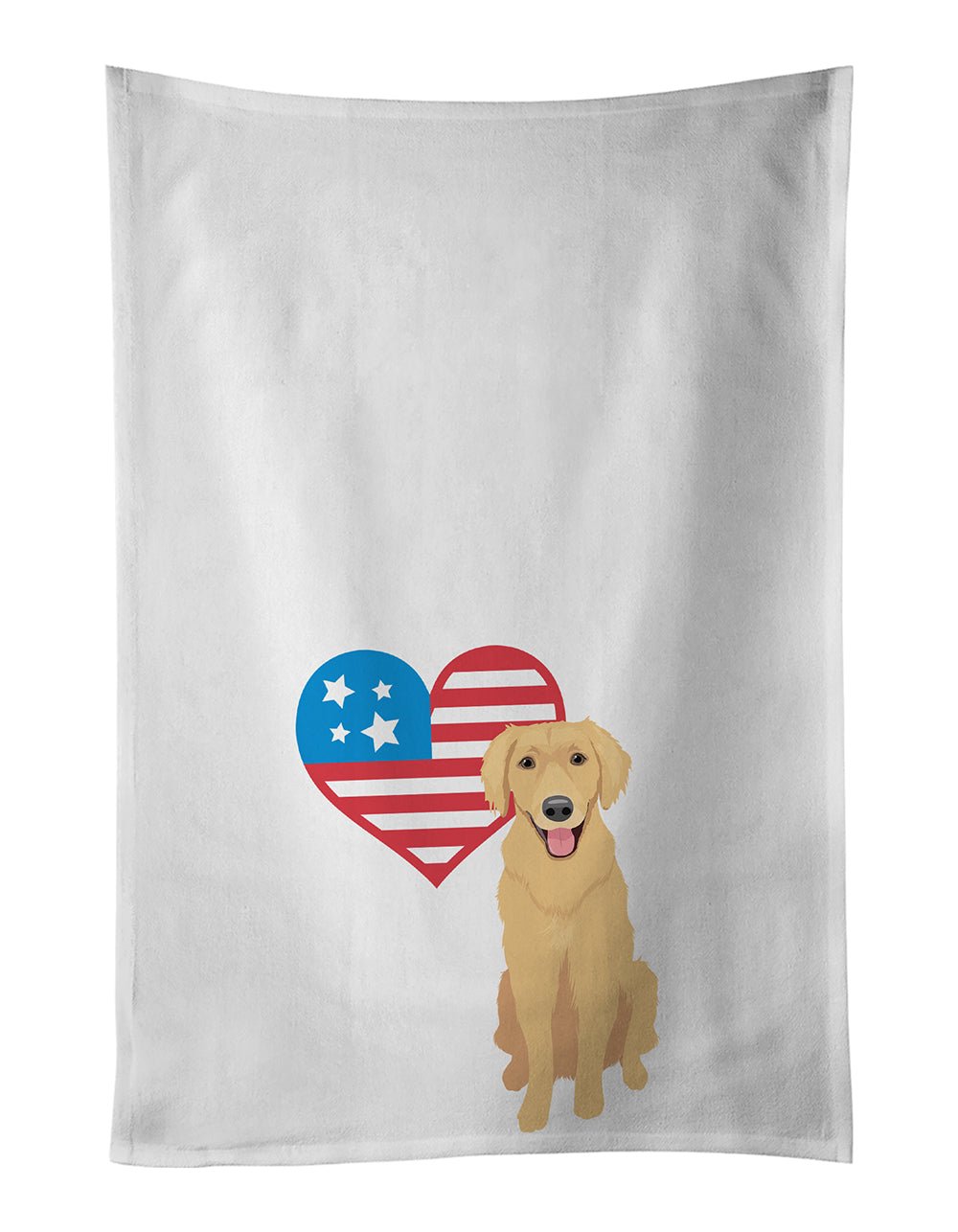 Buy this Golden Retriever Gold #2 Patriotic Kitchen Towel Set of 2